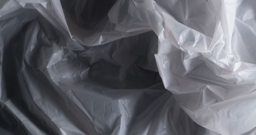 Close-Up of Crinkled Plastic Bag Texture