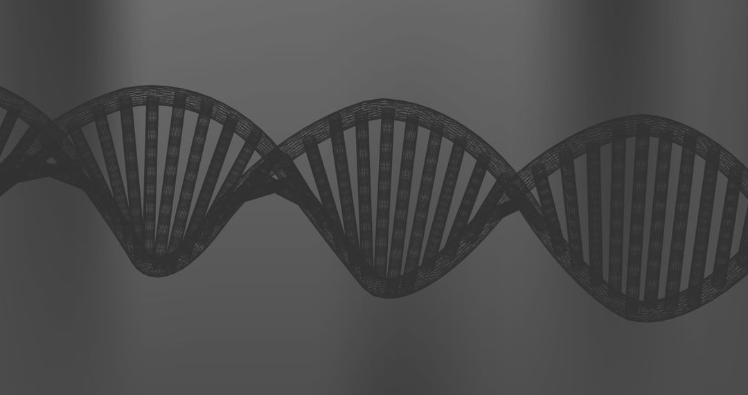 Black DNA Strand Illustration Symbolizing Genetic Science