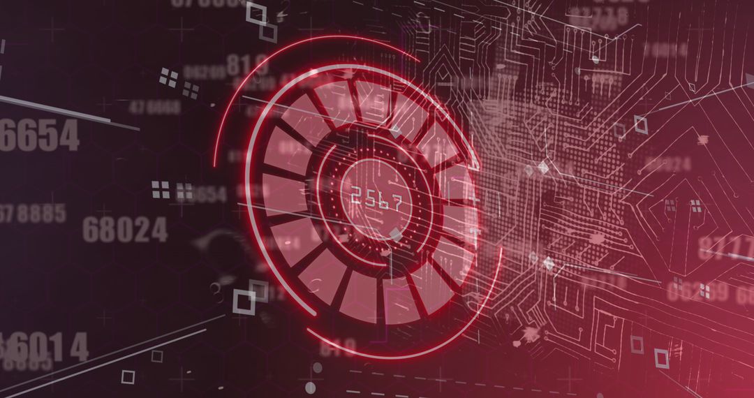 Futuristic Cyber Security Dashboard with Digital Display