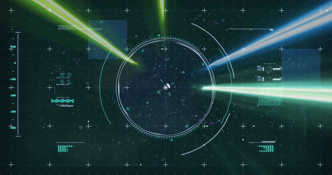 Futuristic Digital Interface with Dynamic Data Streams