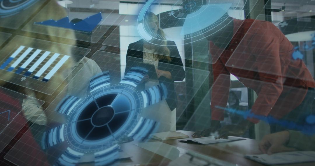 Innovative Business Team Collaborates with Holographic Data