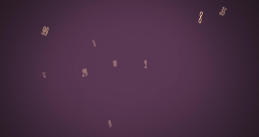 Floating Numbers on Abstract Purple Background