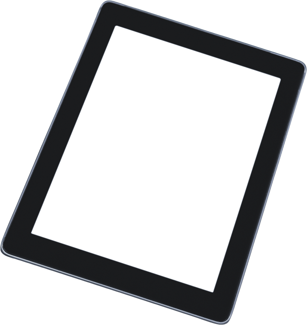 Modern Tablet Illustration with Copy Space on Transparent Background
