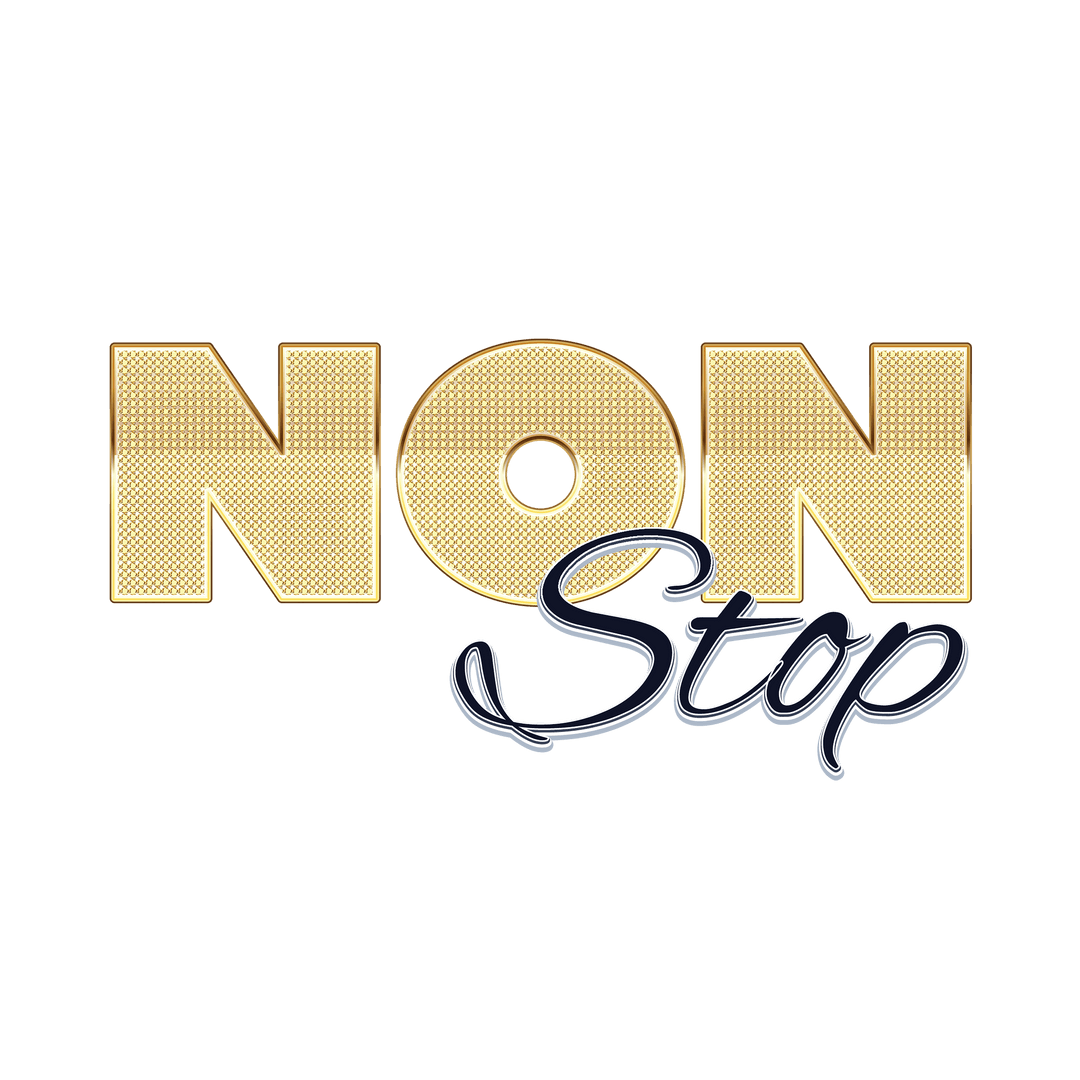 Stylish 3d non-stop text on transparent background