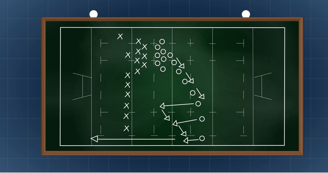 Chalkboard with Football Play Diagrams Showing Strategic Concepts - Free Images, Stock Photos and Pictures on Pikwizard.com