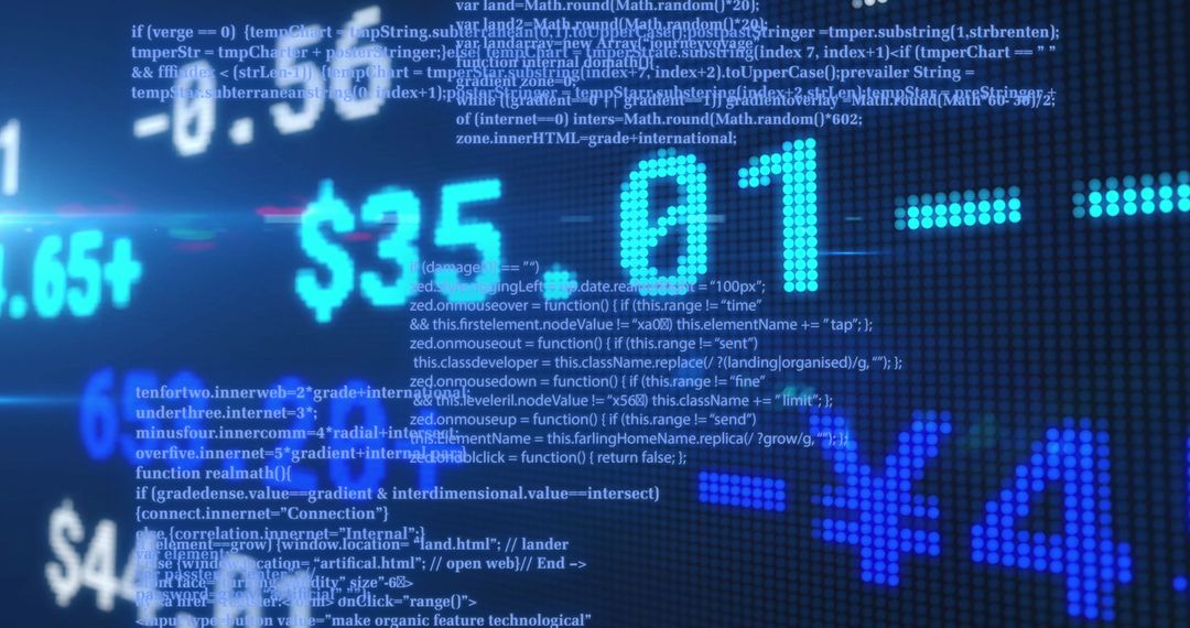 Dynamic Financial Data on Digital Screen Background