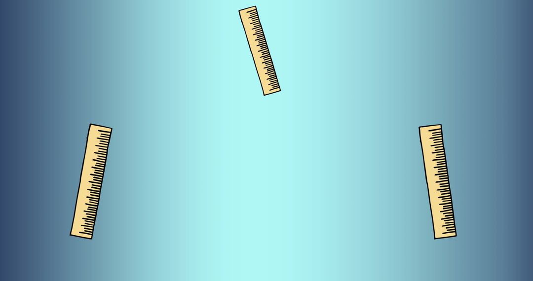 Floating Rulers on Blue Background Representing Education Concept