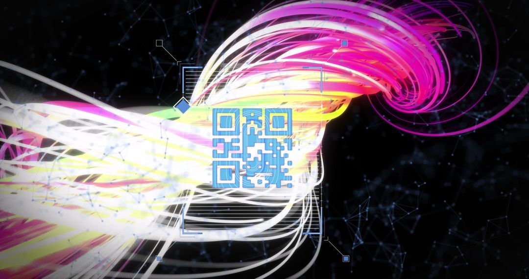 Digital Waves and QR Code for Technology Concepts