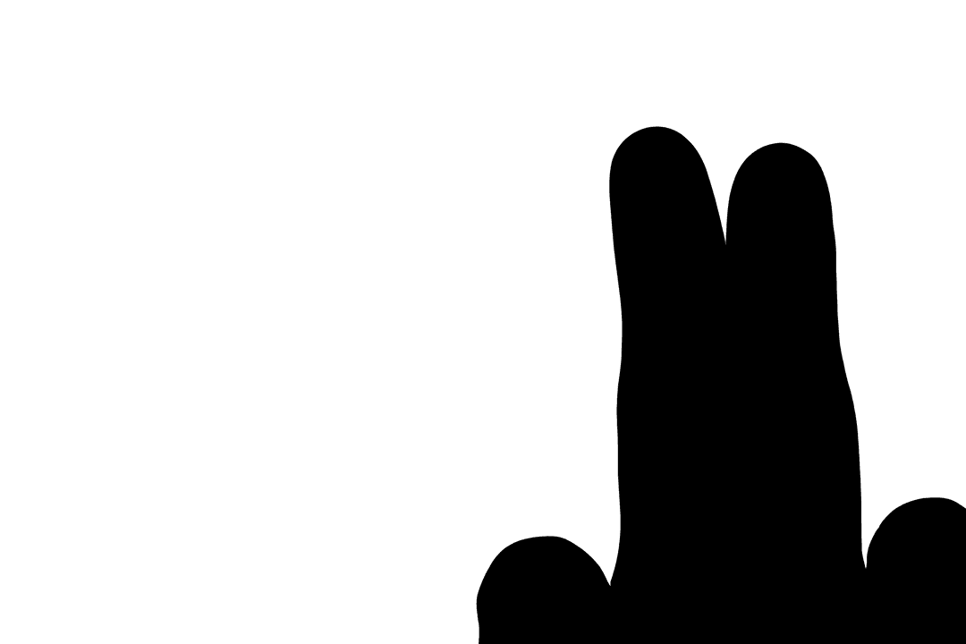 Transparent Human Fingers in Black Silhouette Form Vector