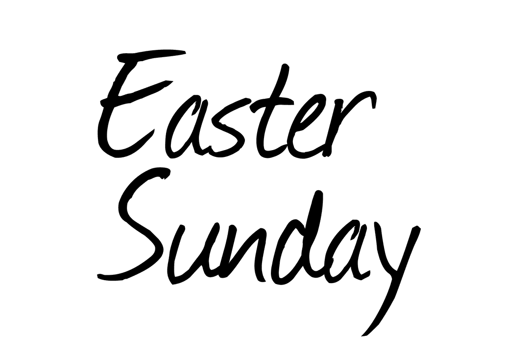 Easter Sunday Text on Transparent Background Clipart