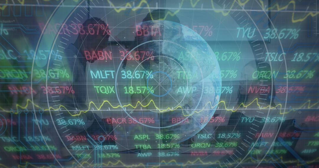 Global Financial Stock Market Trading with World Map Overlay - Free Images, Stock Photos and Pictures on Pikwizard.com