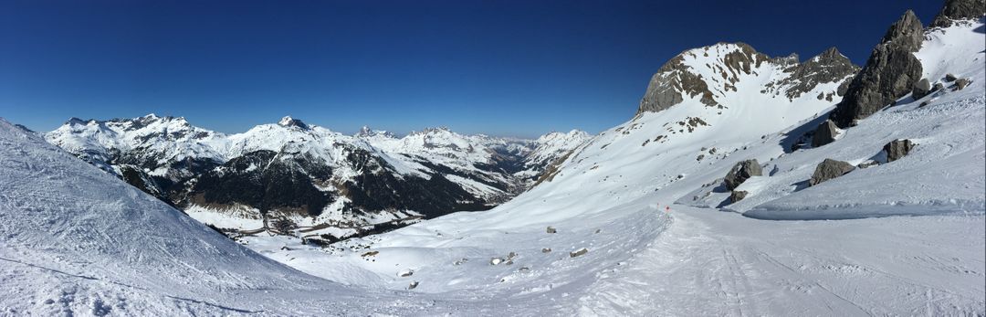 Panoramic View of Snow Capped Mountains in Winter - Free Images, Stock Photos and Pictures on Pikwizard.com