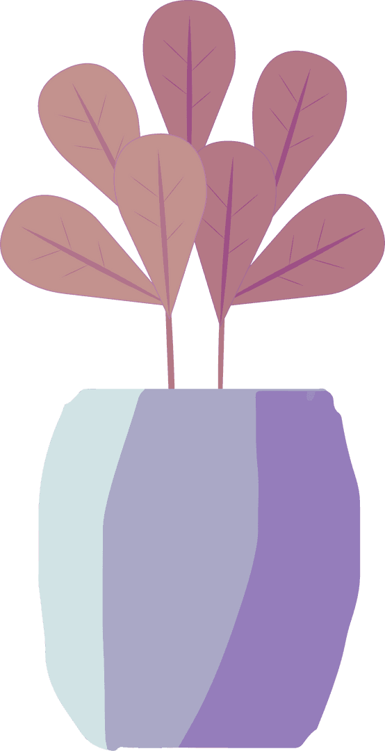 Minimalist Transparent Potted Plant with Pastel Heart Leaves