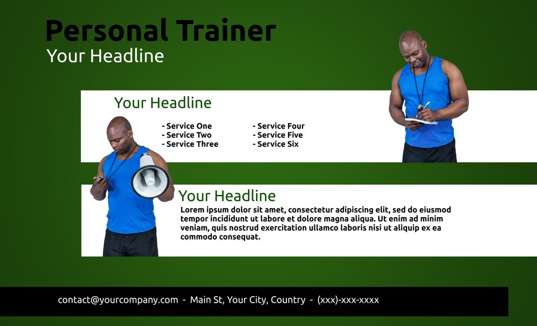 Personal Trainer Holding Megaphone for Fitness Class Promotion