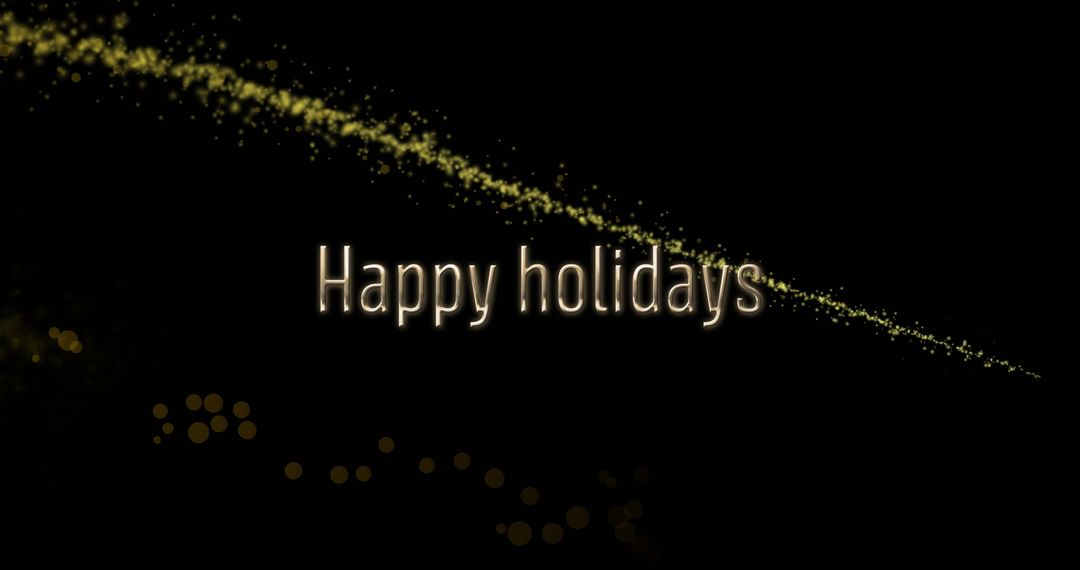 Happy Holidays Text with Sparkling Light Trails