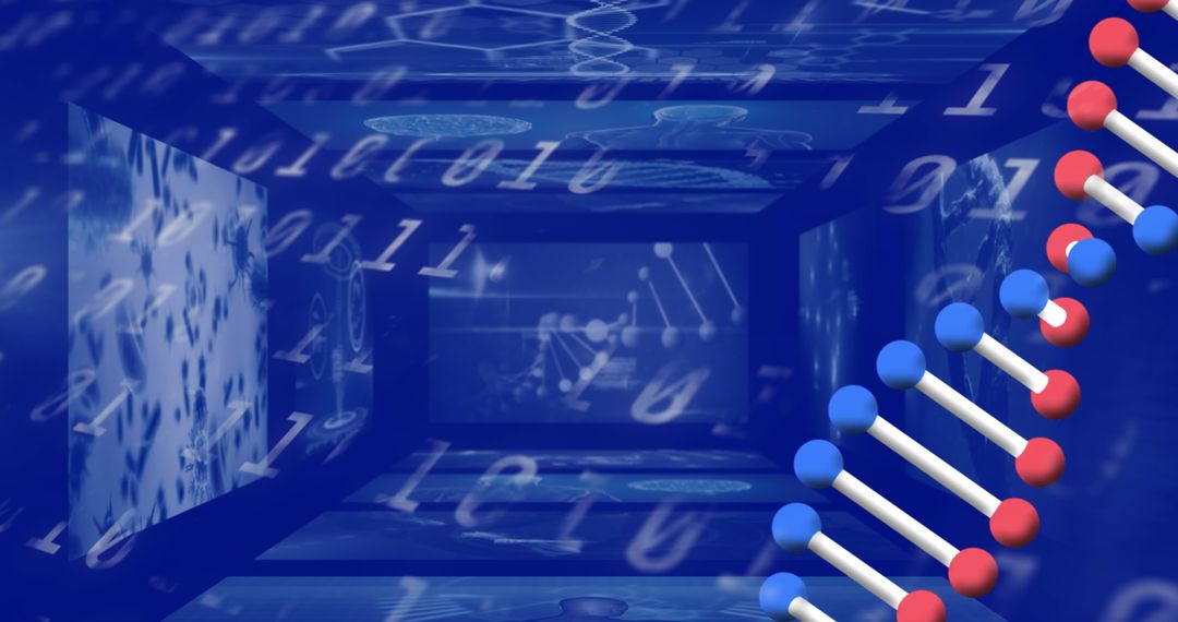 DNA Strand and Medical Data with Digital Binary Code