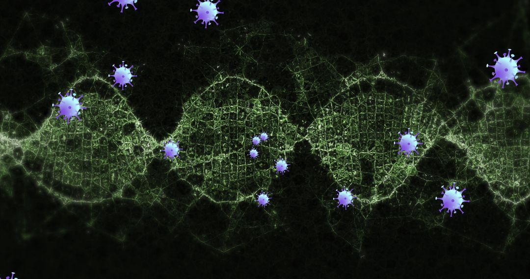 DNA Helix with Virus Elements in Advanced Biotechnology View