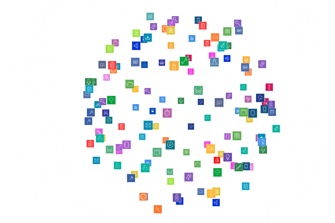 Colorful Digital Icon Circle on Transparent Background for Modern Designs