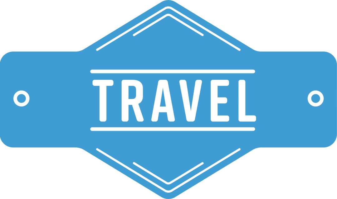 Blue Travel Tag with Transparent Background Design