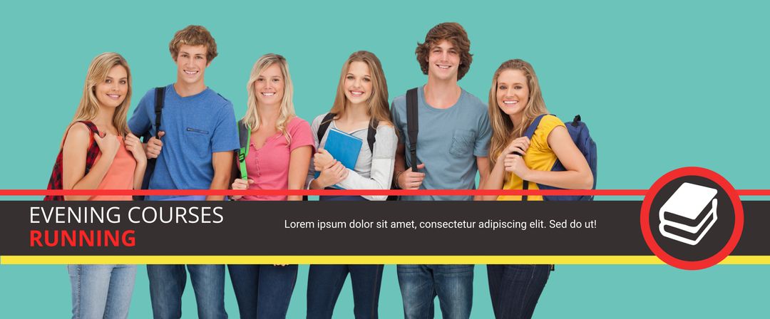 Group of Students Advertising Evening Academic Programs