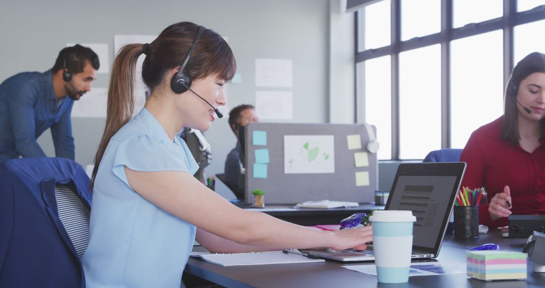 Busy Call Center with Diverse Customer Support Team - Free Images, Stock Photos and Pictures on Pikwizard.com