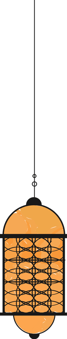 Glowing Pendant Light in Geometric Metal Shade with Transparent Background