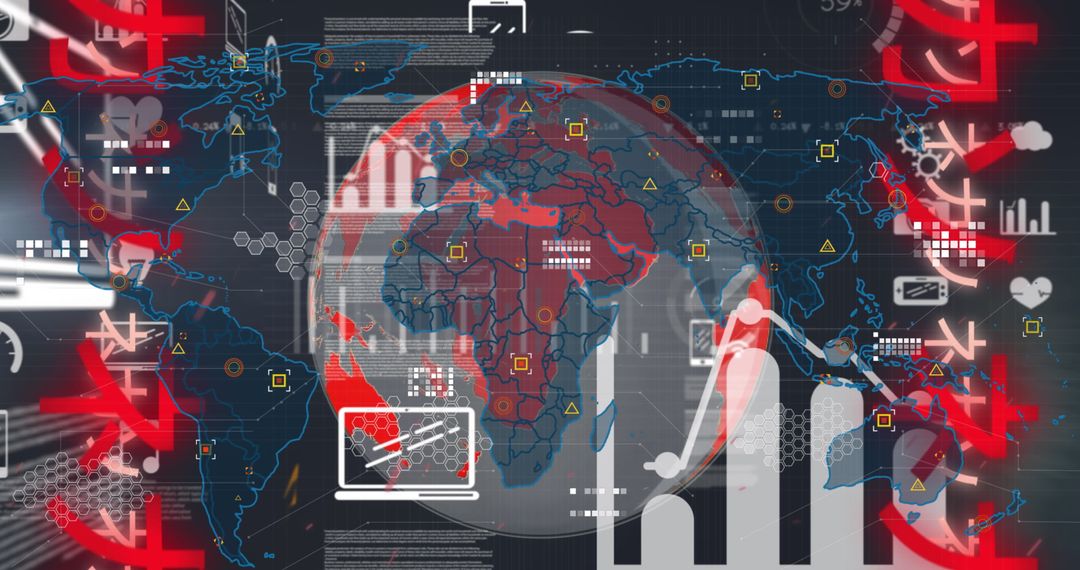 Global Network and Data Processing Conceptual Art