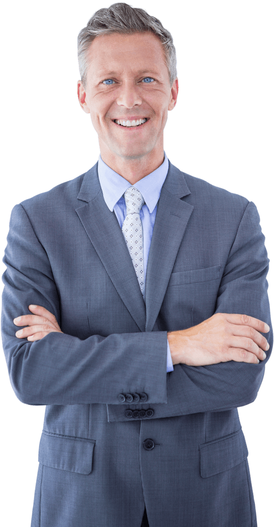 Transparent Background Businessman Standing Arms Crossed