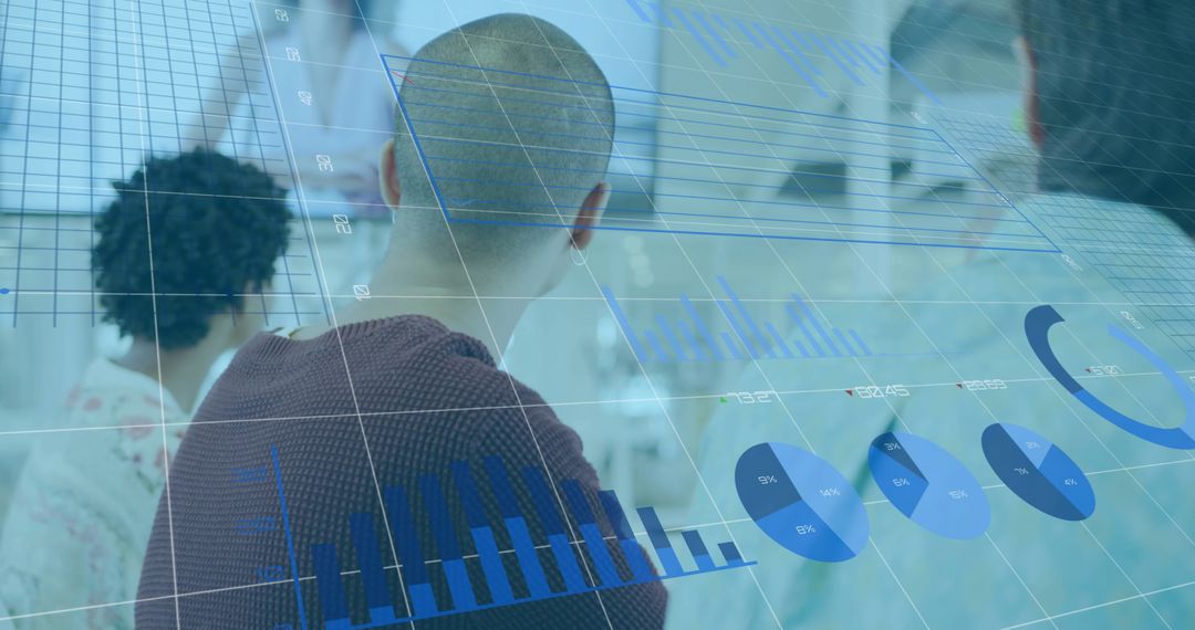 Diverse Team With Overlaid Financial Data Charts