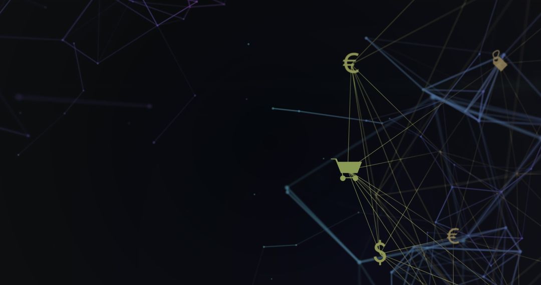 Abstract Digital Network with Financial Symbols