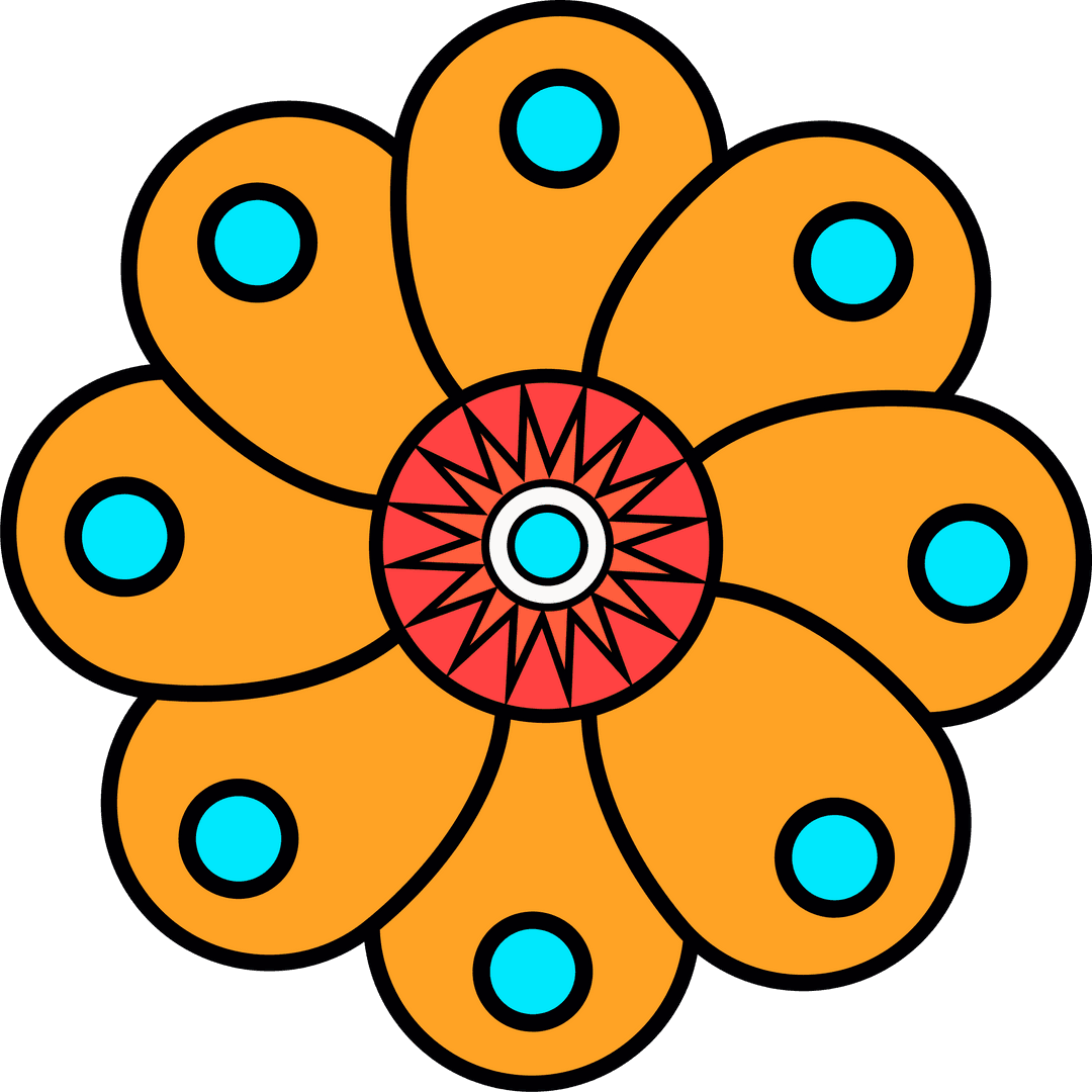 Abstract Floral Vector Icon on Transparent Background