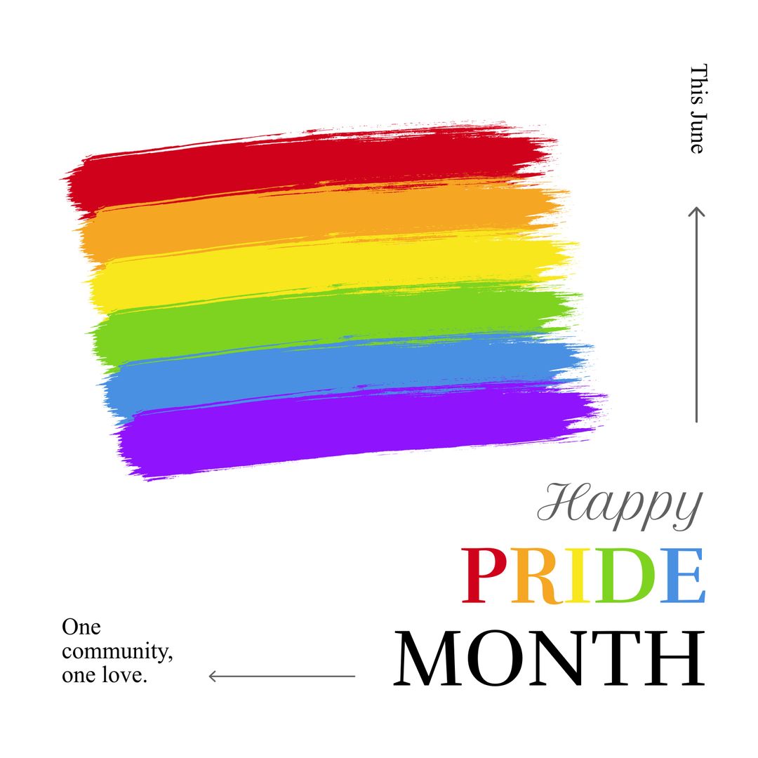 LGBTQ+ Pride Month Celebration Rainbow Graphic