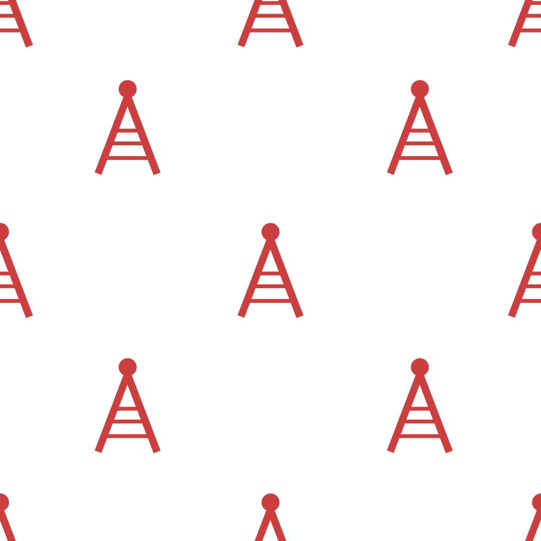 Seamless Red Antenna Pattern on Transparent Background