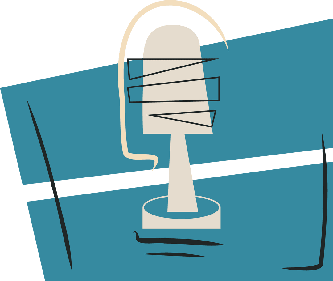 Transparent Background Retro Microphone Design