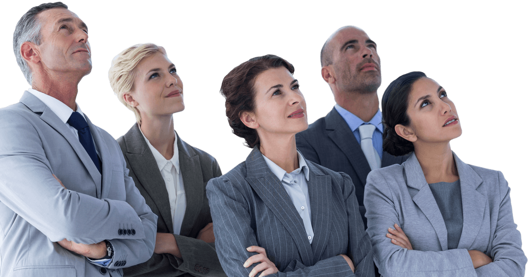 Transparent Business Team Looking Confident and Hopeful