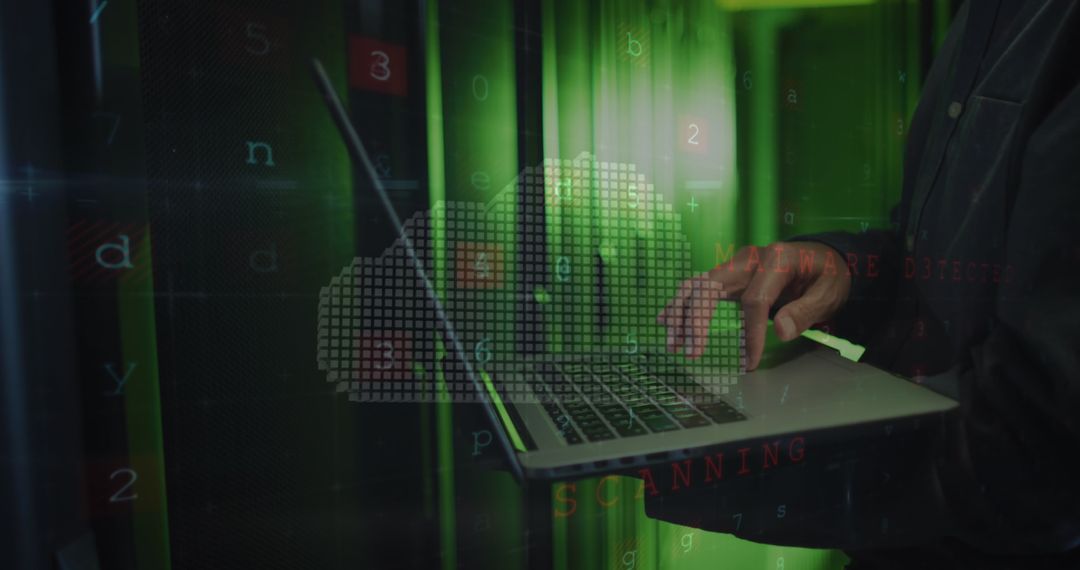 Cybersecurity Professional Analyzing Data Using Laptop