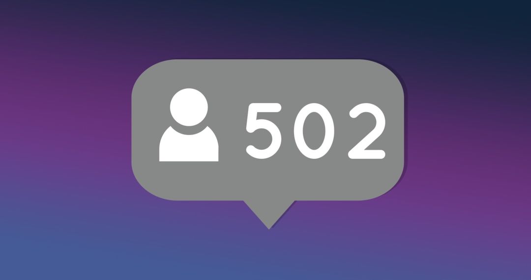 Social Media User Count Notification on Gradient Background