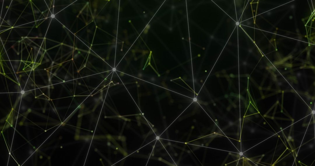 Abstract Geometric Network on Dark Green Background