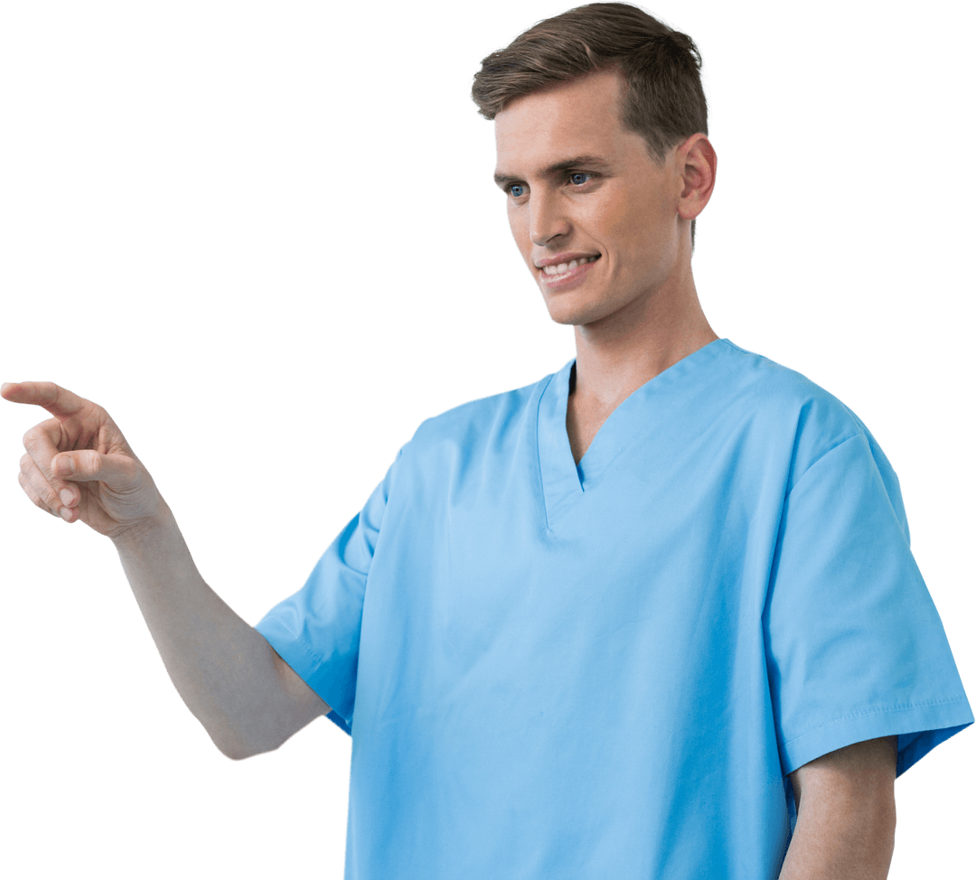 Transparent Surgeon Interacting with Virtual Screen