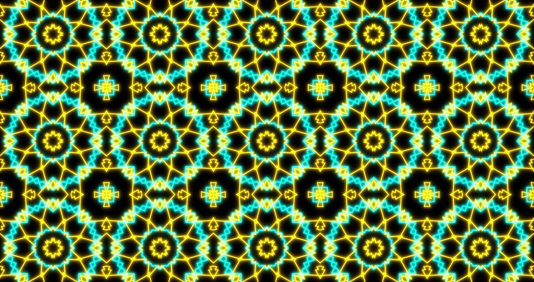 Vibrant Kaleidoscope Neon Pattern in Hypnotic Motion