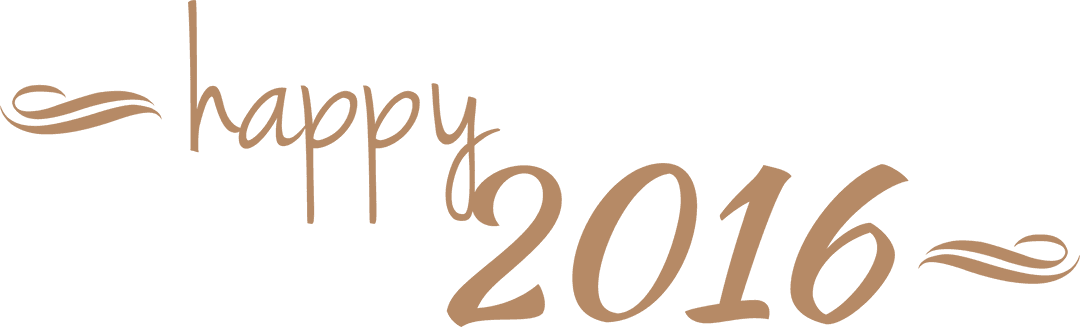 Happy 2016 Text on Transparent Background for Celebration Graphics
