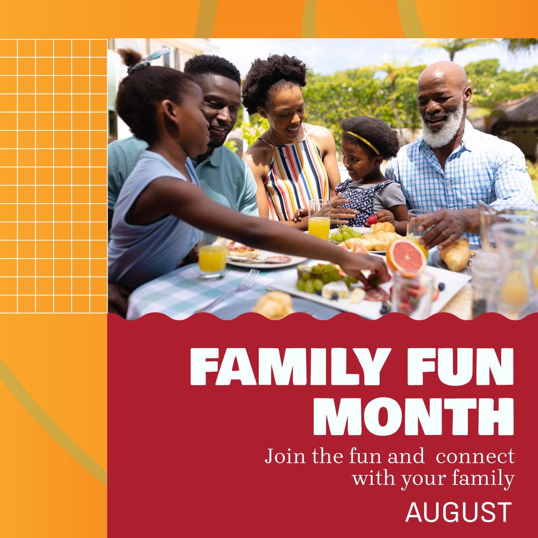Three Generation Family Enjoying Outdoor Meal Together