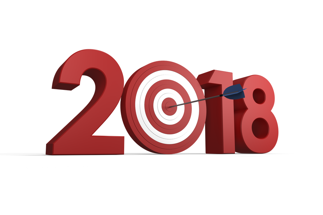 2018 Transparent Numbers with Bullseye Target and Blue Arrow - Download Free Stock Images Pikwizard.com