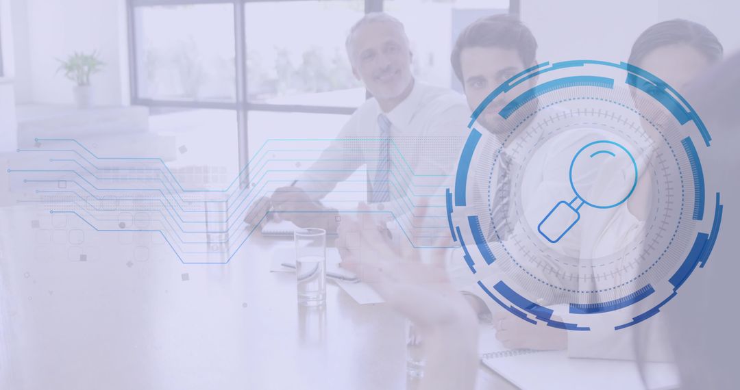 Tech-Driven Business Meeting with Digital Interface