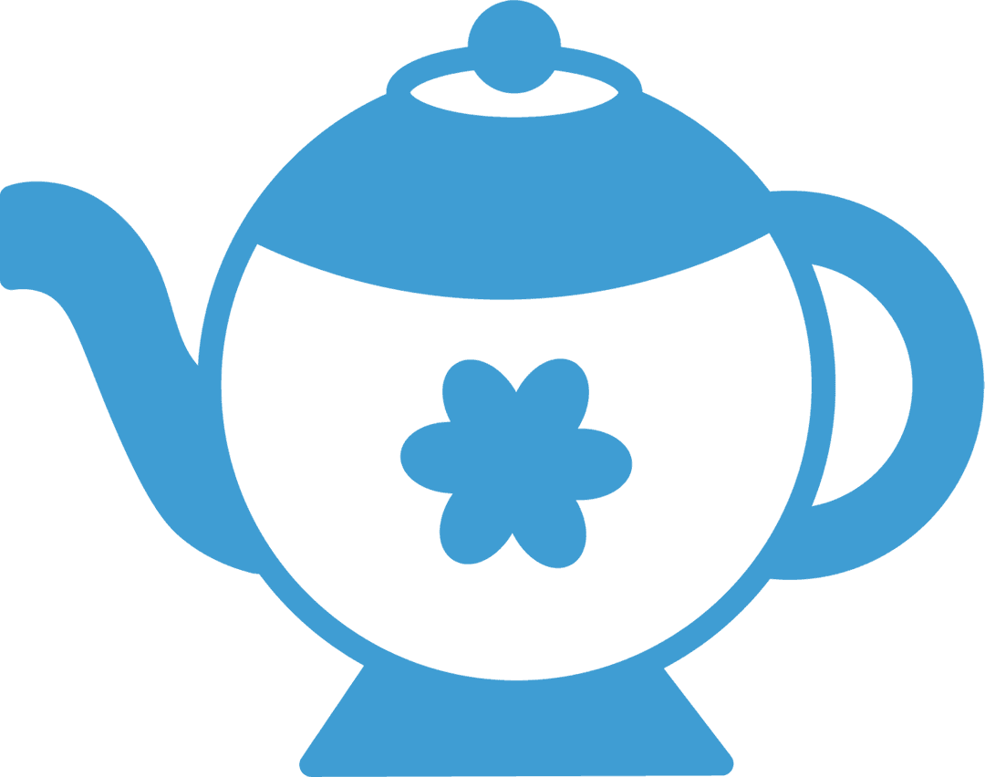 Blue Teapot Icon Stylish Transparent Design