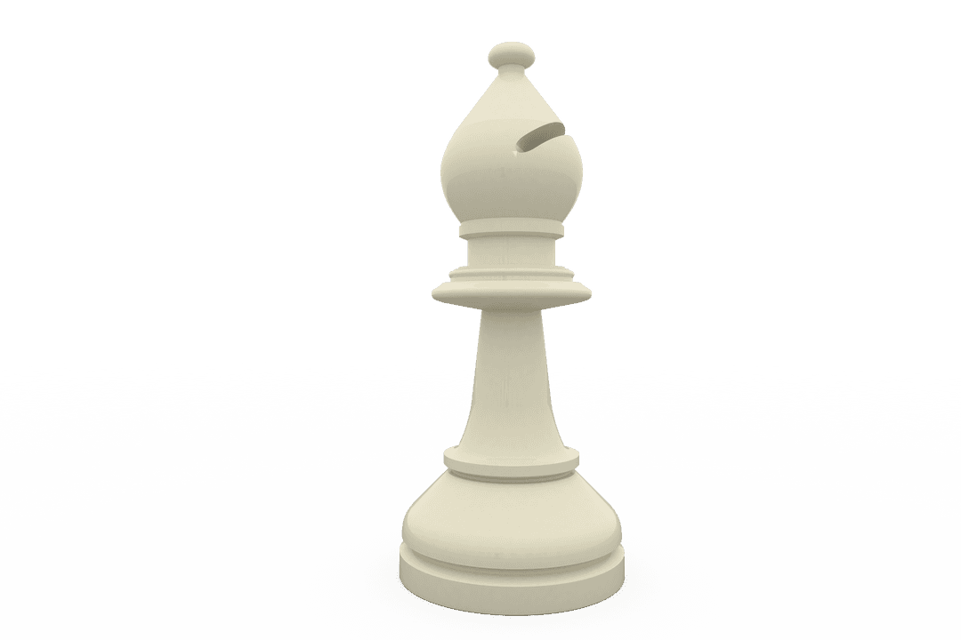 Transparent Bishop Chess Piece with Simple Design