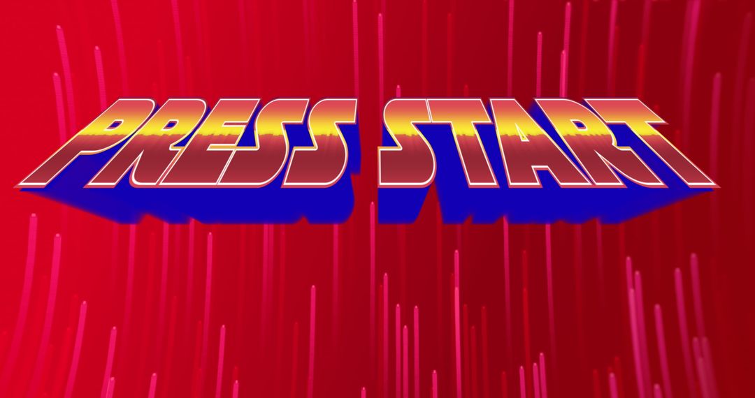 Press Start Text Against Vibrant Light Trails Background