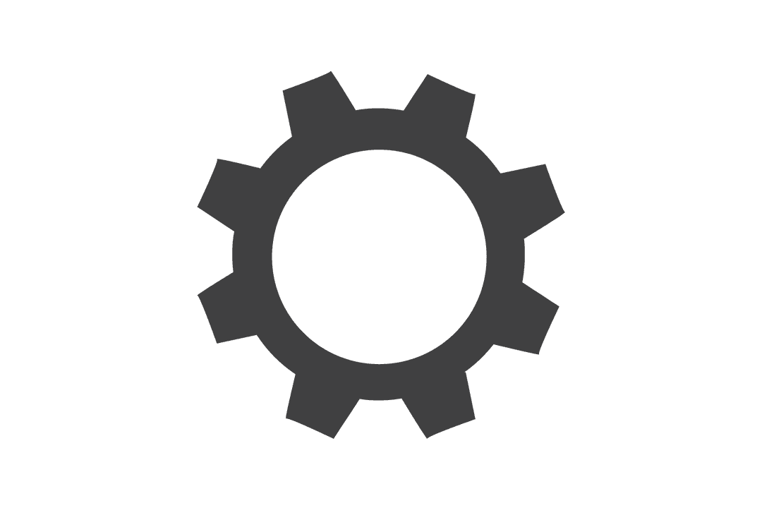 Gray Cog Silhouette Vector on Transparent Background