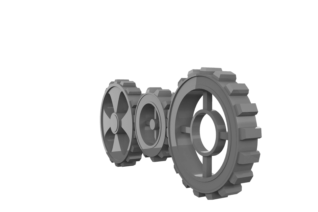Transparent Illustration of Industrial Gear Cogs