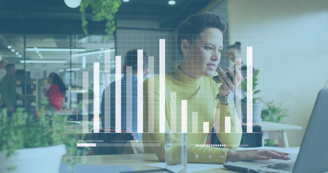 Diverse Business Team Using Digital Analytics in Modern Office